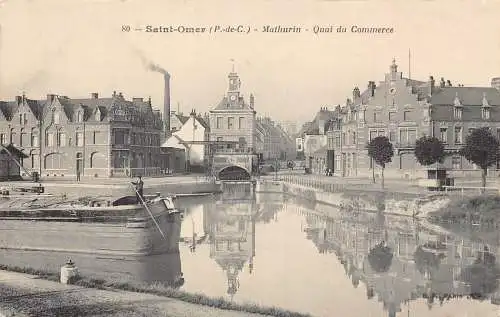 Frankreich Saint Omer Mathurin Quai du Commerce Industrie Vintage Postkarte