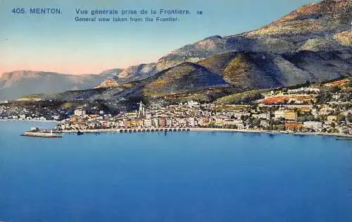 Frankreich Menton Gesamtansicht von Frontier Vintage Postkarte