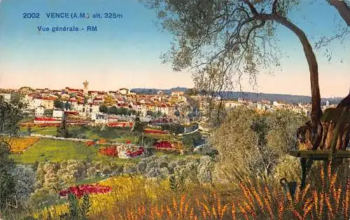 Frankreich Vence Gesamtansicht Vintage Postkarte