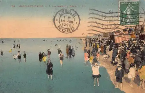 Frankreich 1923 Malo-les-Bains A L'Heure du Bain Beach Vintage Postkarte