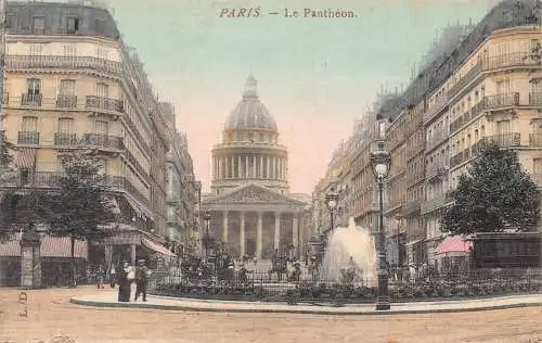 Frankreich Paris Pantheon Brunnen Vintage Postkarte