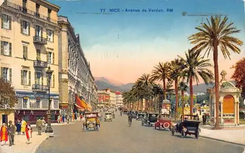Frankreich 1927 Schöne Avenue de Verdun Autos Oldtimer Postkarte