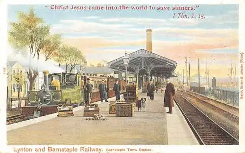 Dampfzug in Barnstaple Bahnhof Lynton und Barnstaple Eisenbahn Postkarte