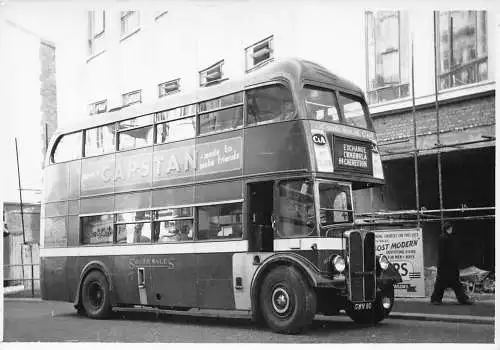 Transport Doppeldeckerbus mit C&A und Capstan Werbepostkarte