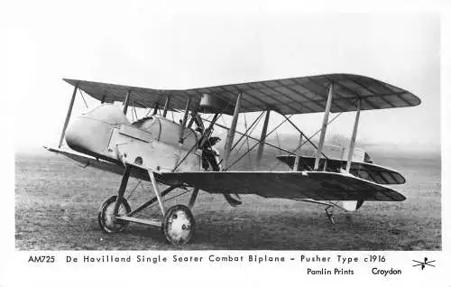Transportflugzeug De Havilland Einsitzer Kampf Doppeldecker Schieber Postkarte