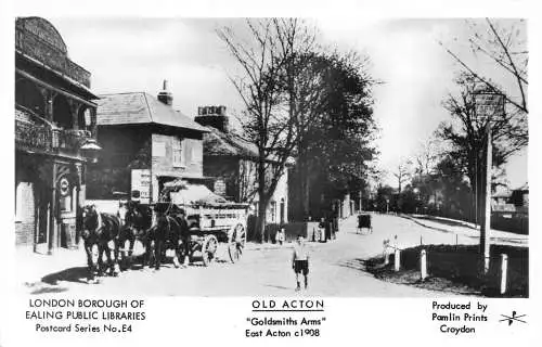Transport Pferdekutsche Old Acton Goldsmiths Arms Vintage Postkarte
