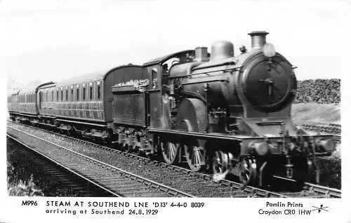 Transport Steamtrain At Southend Railway Line Vintage Postkarte