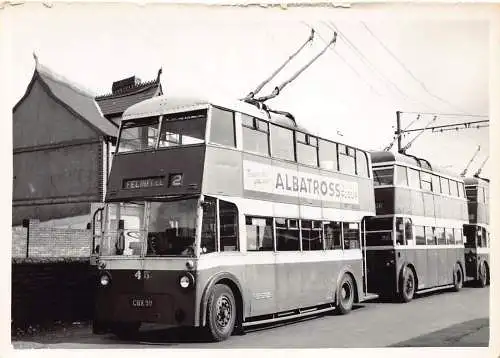 Transport Doppeldecker Obus mit Albatros Mehl Werbepostkarte