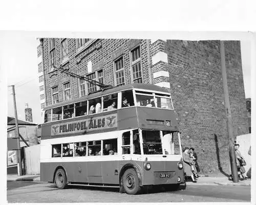 Transport Doppeldeckerbus Llanelly Route Felinfoel Ales Werbepostkarte
