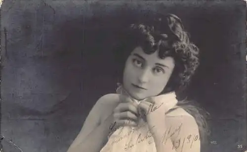 Schöne Frau mit Make-up Ting Schal 1906 Vintage Postkarte