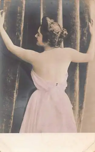 Das Leben der Ballerina trainiert Tanzen im rosa Kleid Vintage Postkarte