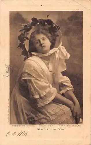 Britisch-edwardianische Schauspielerin 1914 Miss Ivy Lilian Close Vintage Postkarte