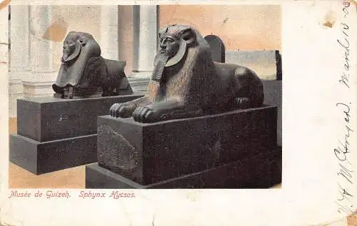 Ägypten 1903 Musee de Guizeh Spynx Hycsos Vintage Postkarte