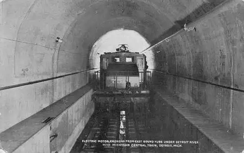 US Detroit Michigan Train East Bound Tube Tunnel under Detroit River Postkarte