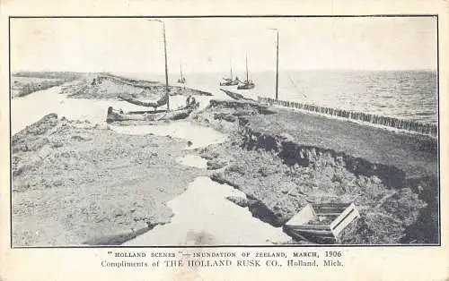 US Holland Rusk Co Holland Michigan Überschwemmung Zeelands 1906 Katastrophen Postkarte