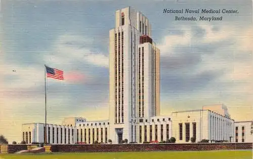 US Bethesda Maryland National Naval Medical Center Vintage Postkarte