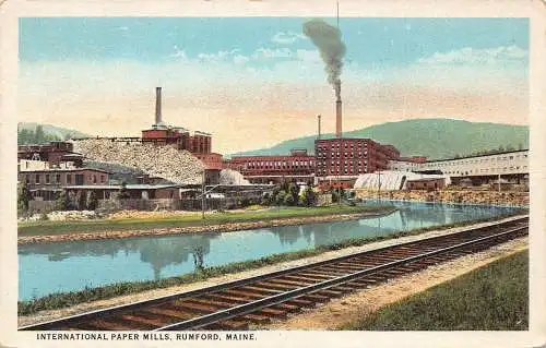 US Rumford Maine Industry Factory International Paper Mills Postkarte