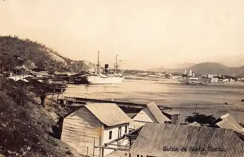 Mexiko Bahia de Santa Maria Dampfschiff RPPC Vintage Postkarte