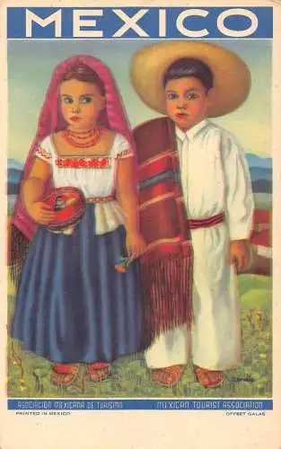 Mexiko Ethno Traditional Costume Tourist Association Werbepostkarte