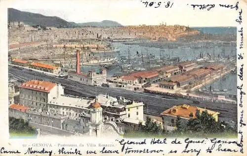 Italien 1904 Genua Genua Villa Rosazza Industru Dampfschiffe Eisenbahn Postkarte