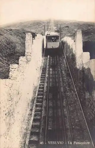 Italien Vesuv Vesuv Standseilbahn Vintage Postkarte