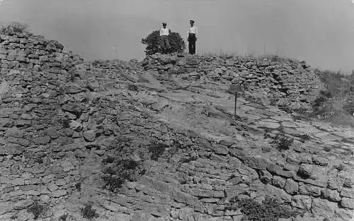 Italien unbekannte archäologische Stätte Ruinen Vintage Postkarte