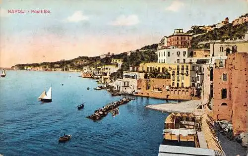 Italien Napoli Neapel Posillipo Vintage Postkarte
