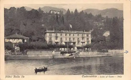 Italien Hotel Belle Ile Cadenabbia Comer See Boot Vintage Postkarte