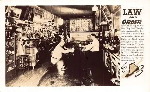 US Law and Order typische amerikanische Bar Bucket of Blood Saloon RPPC Postkarte