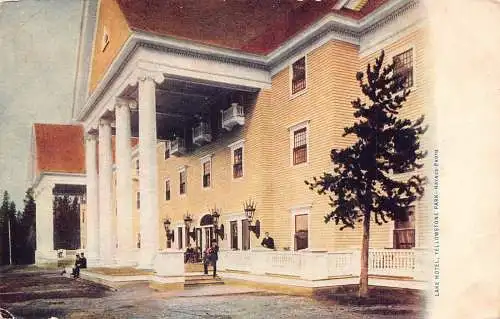 US Yellowstone Park Lake Hotel Vintage Postkarte