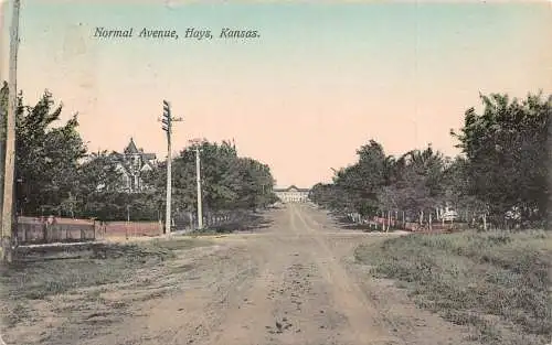 USA 1910 Normal Avenue Hays Kansas Vintage Postkarte