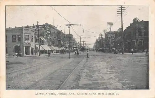 USA 1908 Kansas Avenue Topeka Kansas North Vintage Postkarte