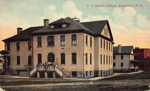 US North Dakota Bismarck Indian School Vintage Postkarte