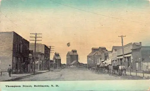 US Bottineau North Dakota Thompson Street Vintage Postkarte