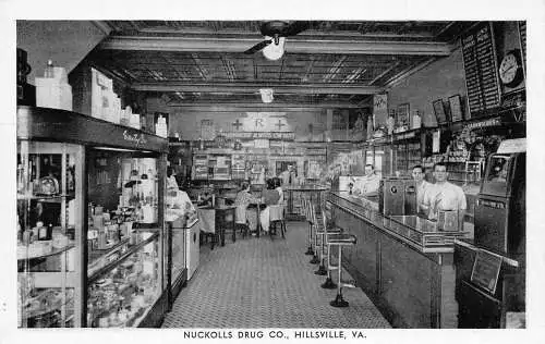 US Hillsville Virginia Nuckolls Drug Co Drogerie Apotheke Vintage Postkarte