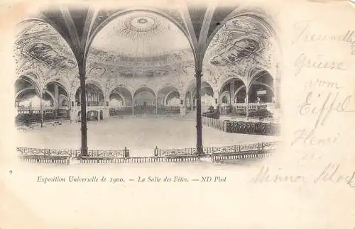 Frankreich Paris 1900 Weltausstellung Salle des Fetes Vintage Postkarte