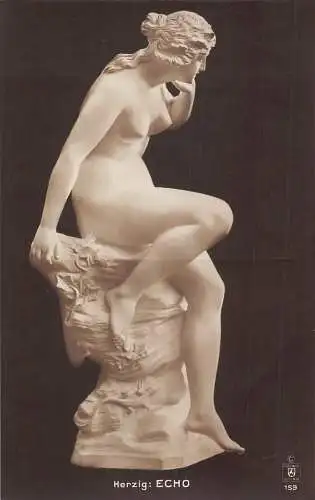 Fine Arts Skulptur Akt Frau Echo Vintage Postkarte