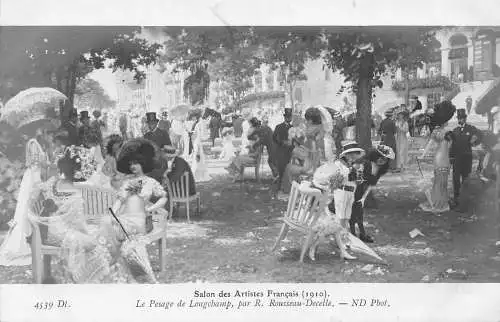 Salon des Artistes Francais 1910 Le Pesage de Longchamp Vintage Postkarte