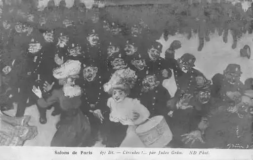 Salon de Paris Circulez! von Jules Grun Vintage Postkarte