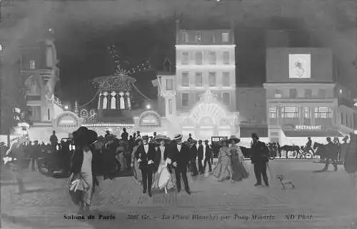 Salon de Paris Place Blanche Moulin Rouge von Tony Minartz Vintage Postkarte