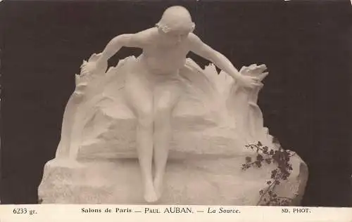 Fine Arts Skulptur Akt Salon de Paris Paul Auban Vintage Postkarte