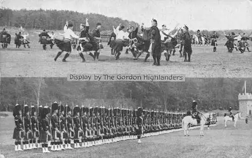 Military Display by the Gordon Highlanders Vintage Postcard