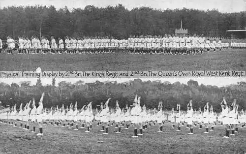 Military Training Display King's Regt and Queen's Own Royal West Kent Postkarte
