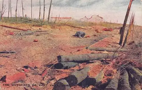 Frankreich Der Stadtrand von Fort Vaux Verdun alte Postkarte