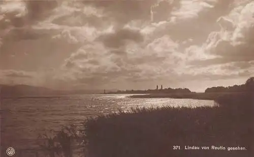 B092 Deutschland Lindau von Reutin gesehen Ansicht RPPC Vintage Postkarte