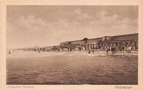B092 Deutschland Nordseebad Norderney Badestrand Meer Vintage Postkarte