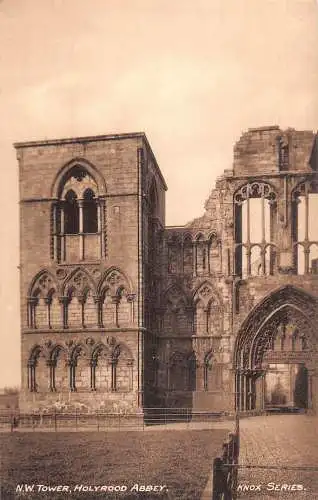 B092 Schottland NW Tower Holyrood Abbey Vintage Postkarte
