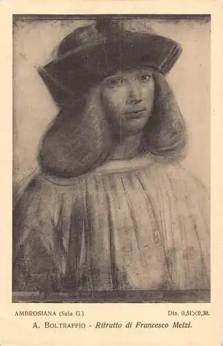 B093 Art by A Boltraffio Portrait of Ritratto di Francesco Melzi Postkarte