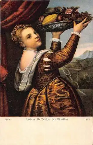 B093 Kunst von Tiziano Vecelli - Lavinia die Tochter des Kunstlers Vintage Postkarte