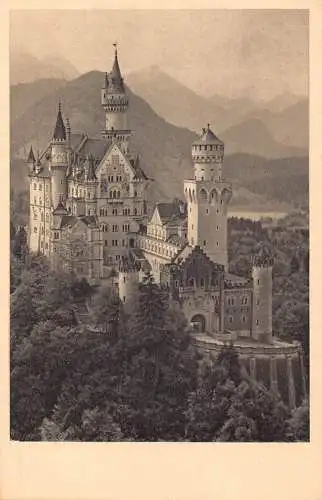 B093 Deutschland Schloss Neuschwanstein Vintage Postkarte